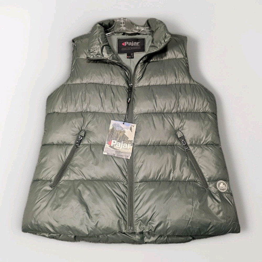Pajar Felicity Women's Large Puffer Vest Olive Green
